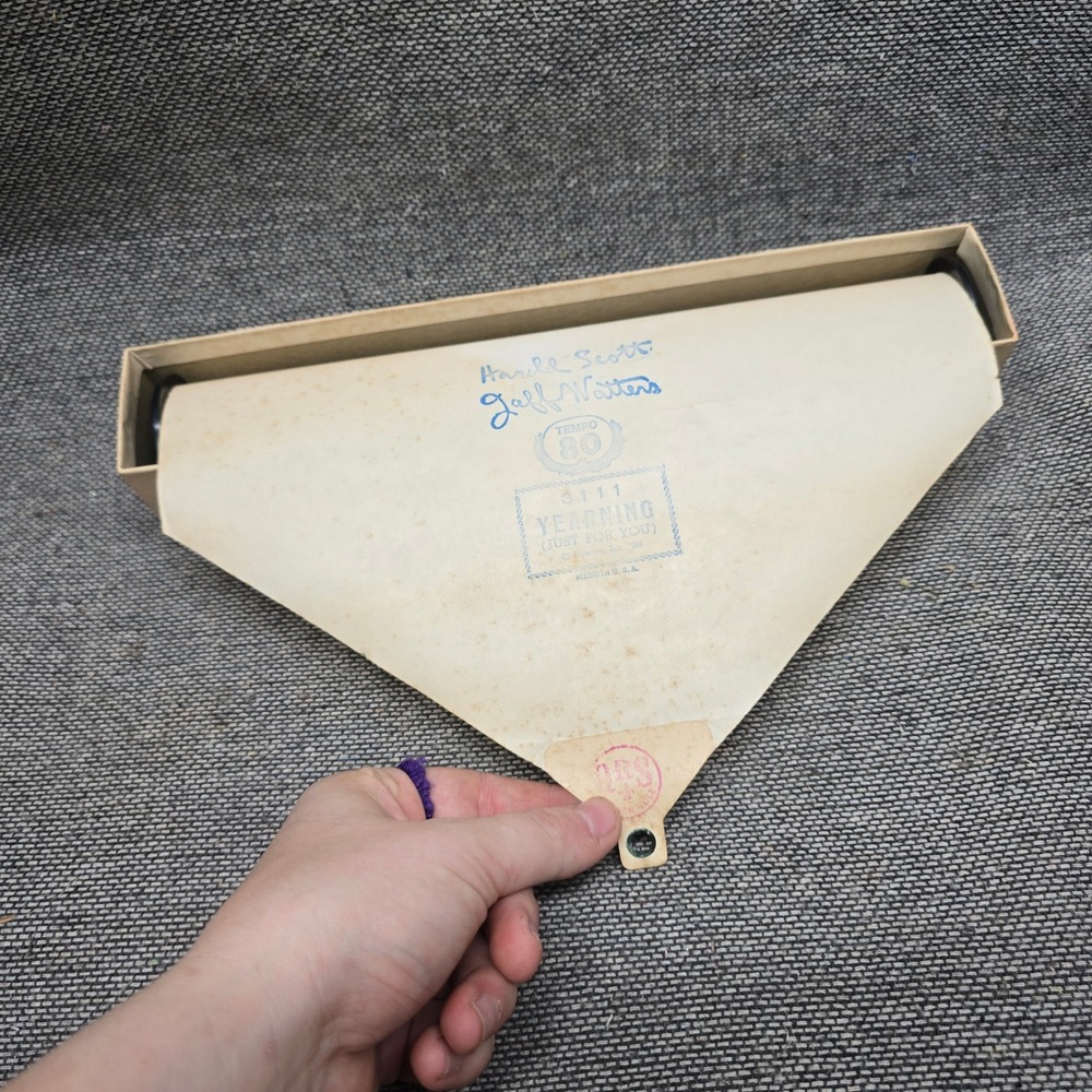 QRS Player Piano Word Roll 3111 Yearning Scott Watters Vintage Music Red Box